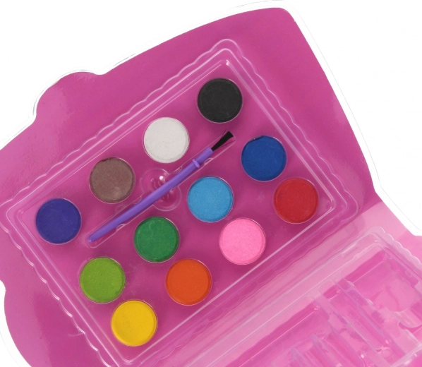 Watercolor paints with brush