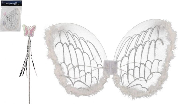 Angel wings with magic wand for kids