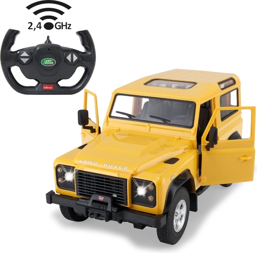 Kaugjuhitav mudel Land Rover Defender 1:14, kollane