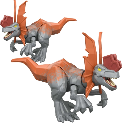 Mattel Jurassic World Mayhem Mix-Ups dilofosauruse figuur 2 in 1