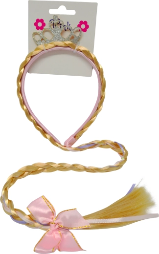 Headband with Crown and Braid for Little Princesses
