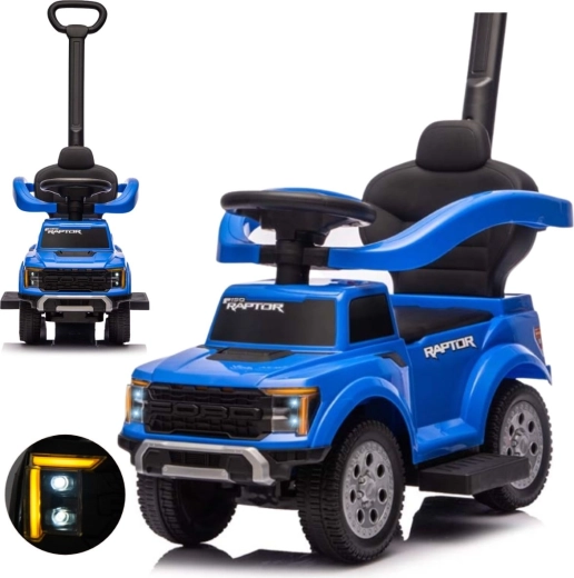 Milly Mally ride-on with parent steering handle Ford F-150 3 in 1 blue