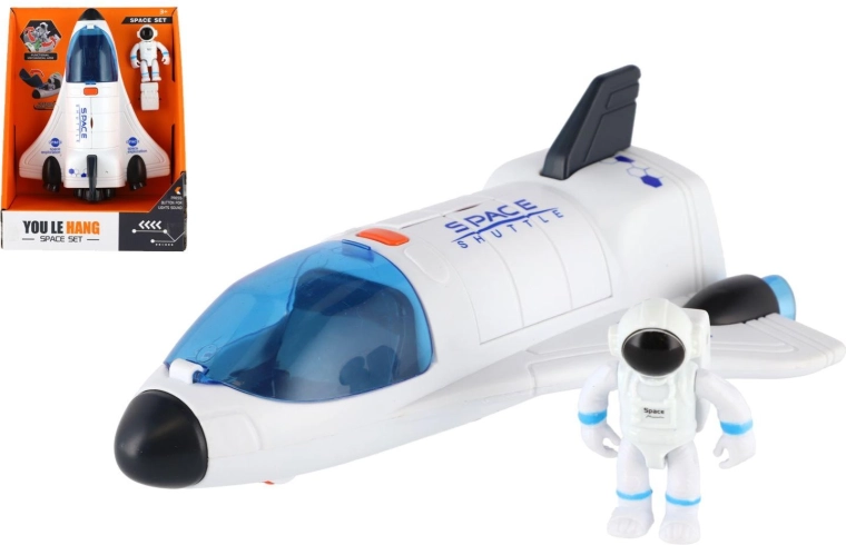 Space Shuttle with Astronaut – Interactive Space Toy with Lights and Sounds, 20 cm