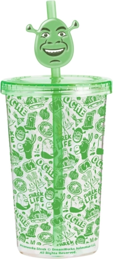 Shrek mug with straw