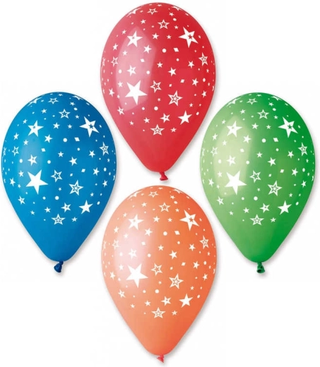 Gemar inflatable pastel balloon with star print 30 cm - 1 piece