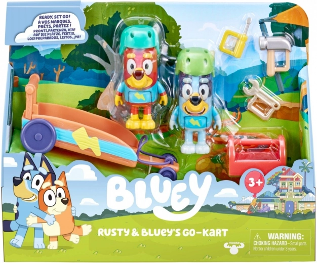 Bluey Go-kart figuuride komplekt 2 koerakujukesega