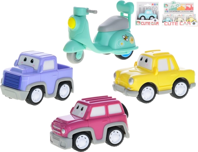 Tagasitõmbega auto 7,5 cm – plastikust mini sõiduk lastele