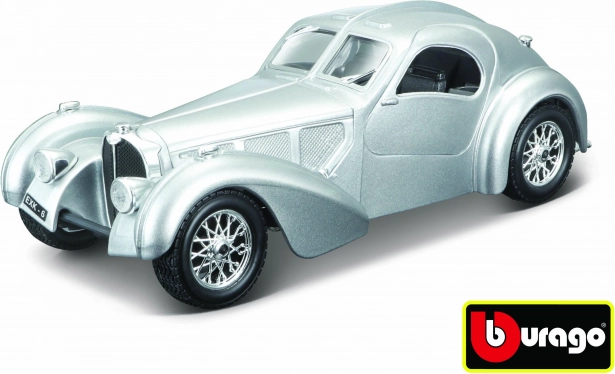 Bugatti Atlantic auto mudel 1:24 hõbedane, tootja Bburago