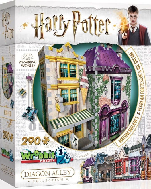 WREBBIT 3D pusle HARRY POTTER: Madam Malkini rüüdid ja Florean Fortescue jäätisesalong – 290 tükki