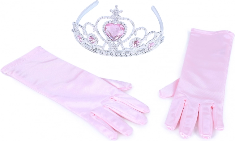 Princess Set Pink Gloves and Crown