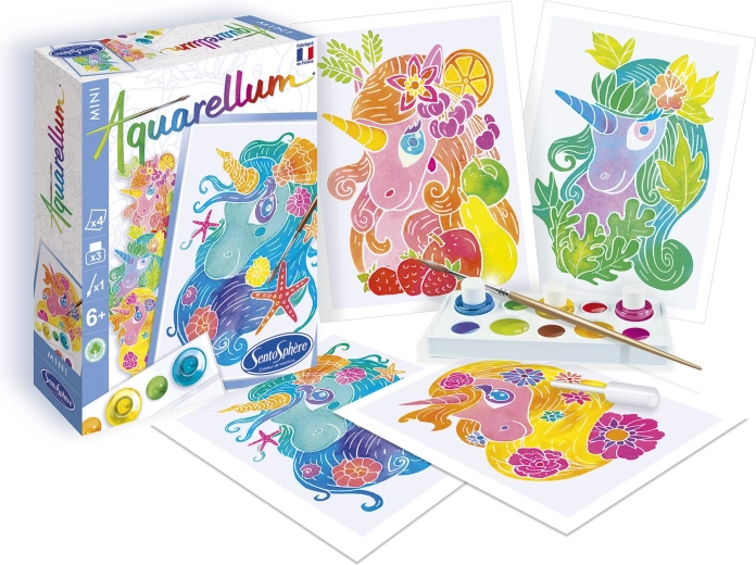 Sentosphere Aquarely mini watercolor creative set – unicorns