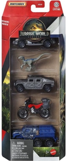 Matchbox Jurassic World – komplekt 4 autoga ja dinosaurus