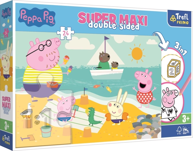 Kahepoolne pusle Peppa Pig SUPER MAXI 24 tükki
