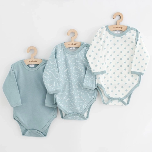 Baby snap bodysuit NEW BABY Classic II, set of 3, mint, 62 (3–6 months)