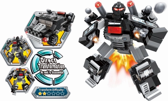 Qman Blast Ranger Building Set – light guardian transforming robot and car