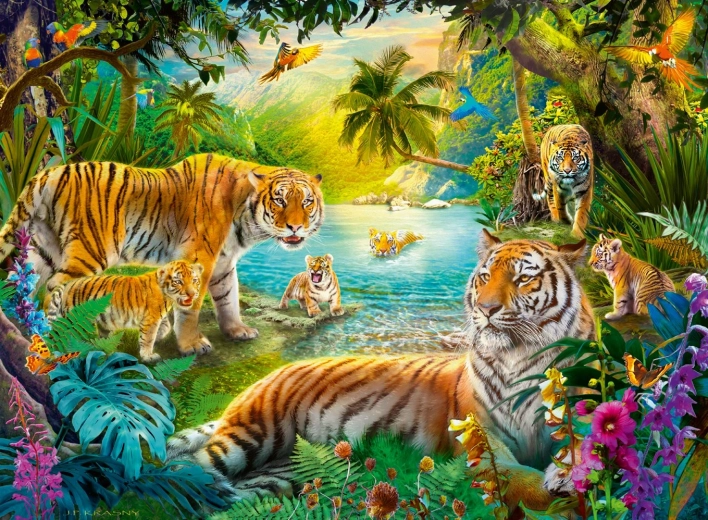 Ravensburger puzzle Tiger Oasis 500 pieces