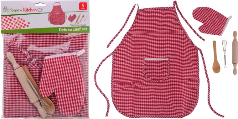 Children’s cooking set with apron and oven glove