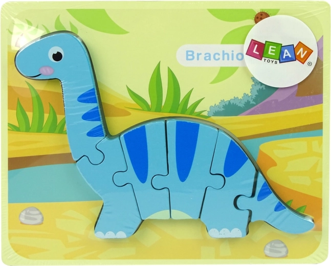 Puidust pusle dinosaurus brachiosaurus sinine