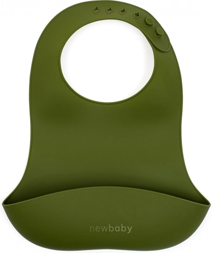 Silicone Bib New Baby Olive Green
