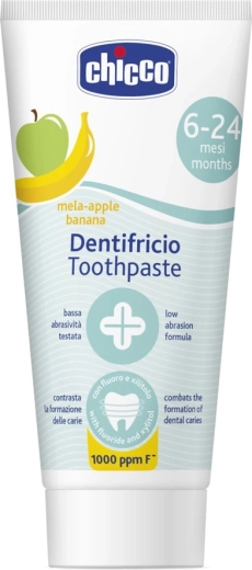 Chicco children's toothpaste apple–banana with fluoride 50 ml (6–24 months)