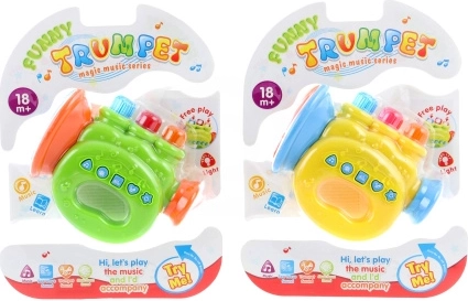 Children's battery-powered trumpet with sounds and melodies