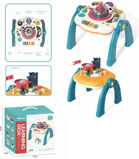 Interactive Play Table with Train, Blocks and Piano