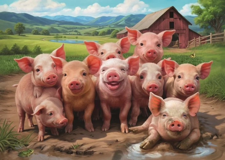 RAVENSBURGER Puzzle Piglets 500 pieces