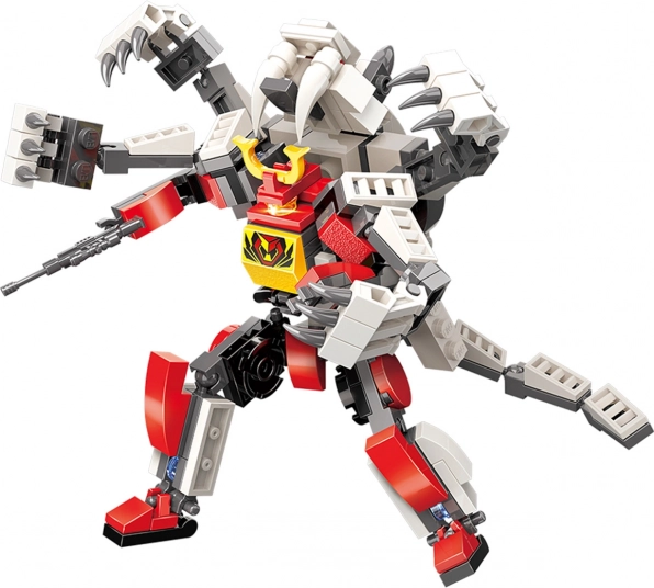 Qman Mecha Corps Flash Warrior 2-in-1 building set robot and tiger
