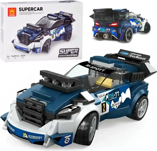 Technical building set sports car blue 164 pieces with stickers