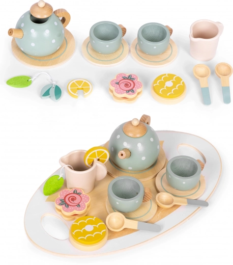 ECOTOYS puidust teekomplekt, 14 osa
