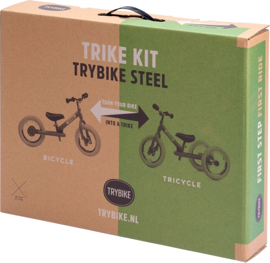 Trybike Vintage’i ümberehituse komplekt tõukerattast kolmerattaliseks, kreemika rattaga
