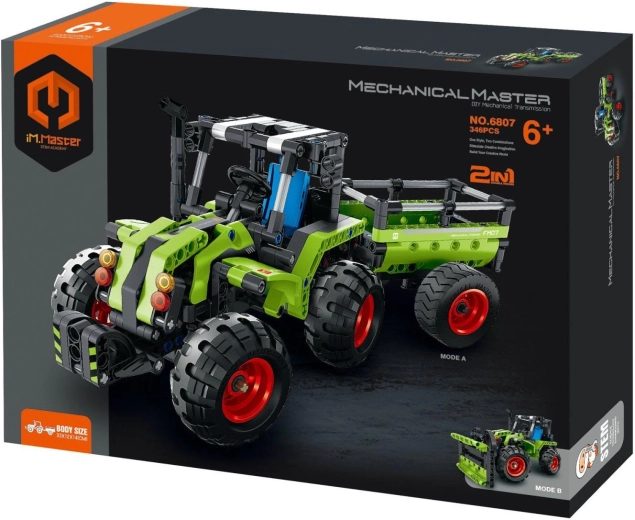 iM.MASTER ehituskomplekt: traktor haagisega 2 ühes, 346 detaili