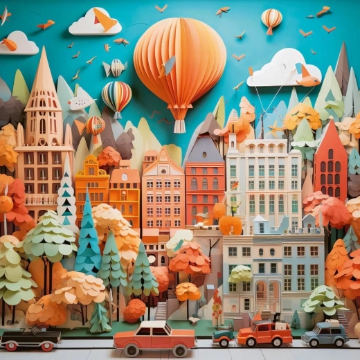 Square Puzzle Paper-Like: Cityscape 1000 Pieces