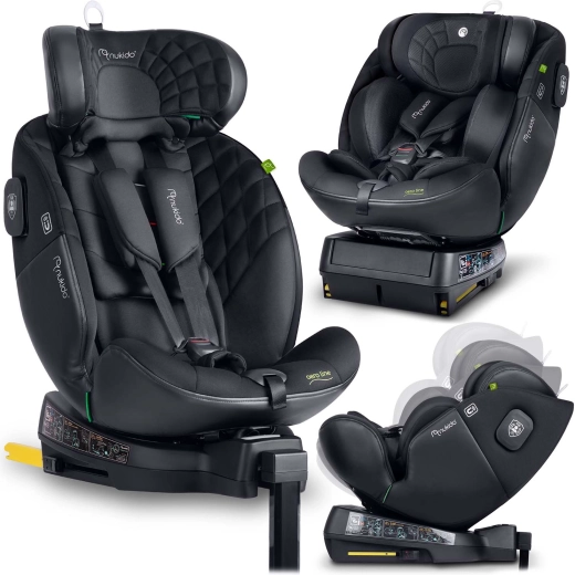 Turvatool Nukido Aero Line must 40–150 cm i-Size koos ISOFIX-i ja pöörleva alusega