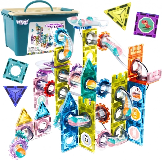 Magnetilised 3D ehitusklotsid – kuulirada 126 osa, WOOPIE
