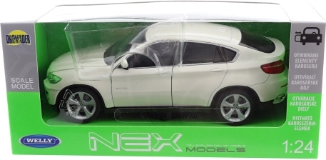 Metallmudel BMW X6 1:24 avatavate osadega