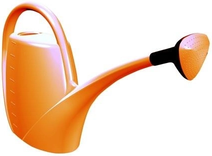 Watering can 4.5 l with sprinkler head – orange plastic