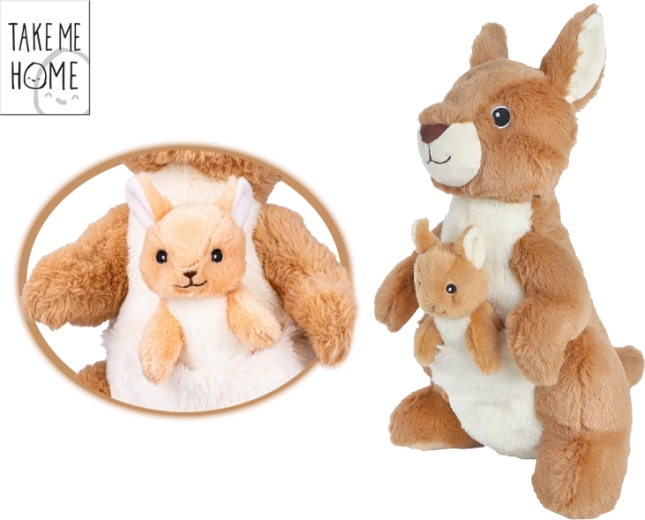 Plush kangaroo with joey 32 cm – Take Me Home collection