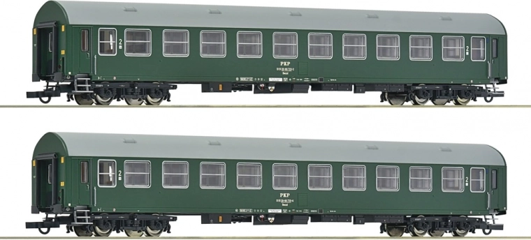 Roco 2 reisivaguni komplekt PKP H0 Bwxzd Y/B 70