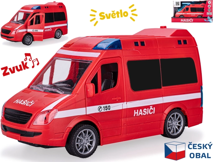 Tuletõrjeauto inertsmehhanismiga 1:20, tulede ja helidega