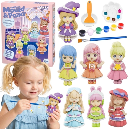 Woopie creative plaster casting and painting DIY kit – princesses and dolls
