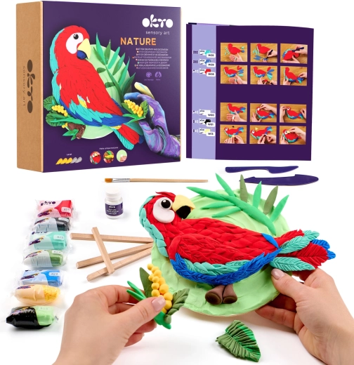 Okto Nature arts & crafts modeling kit – red macaw parrot