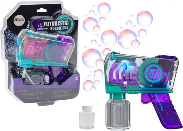 Purple bubble gun with lights
