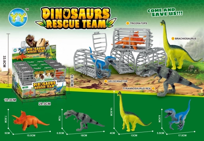 Dinosaur figure 16 cm with cage and accessories