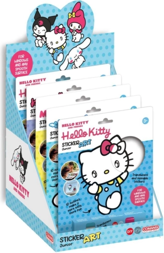 Hello Kitty ja Kuromi aknakleebised ja värvimislehed värvidega (2 varianti), 19 × 23 cm