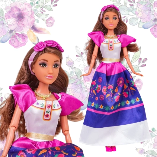 Traditional Mexican outfit with floral motif