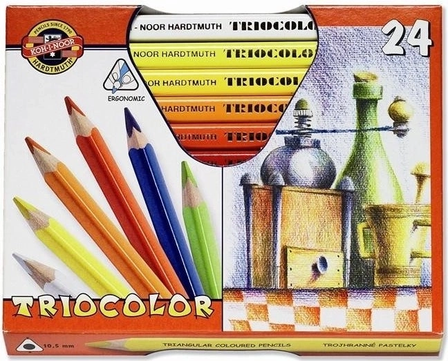 KOH‑I‑NOOR Triocolor tugevad kolmnurksed värvipliiatsid 24 tk