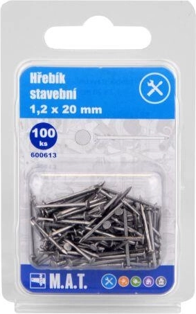 Construction nails 20 × 1.2 mm, 100 pcs