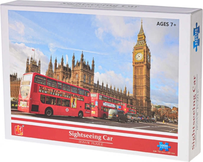Puzzle Londoni kahekorruselised bussid 1000 tükki 70 × 50 cm