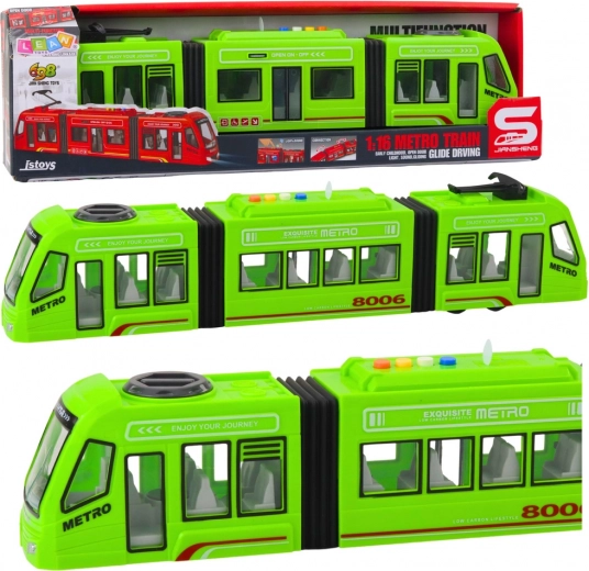Green metro 1:16 with opening doors, lights and sounds